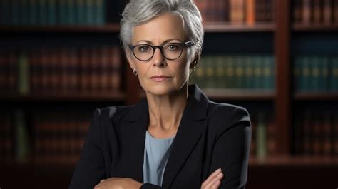 Premium Photo | Portrait of a confident middle ages woman lawyer in front of her work office ...