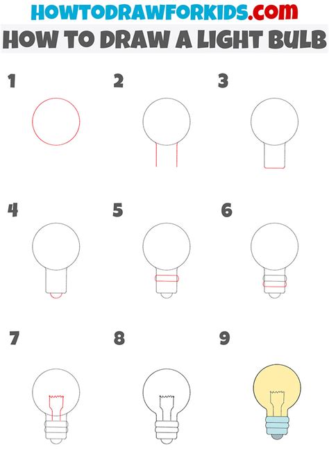 How to Draw a Light Bulb - Easy Drawing Tutorial For Kids