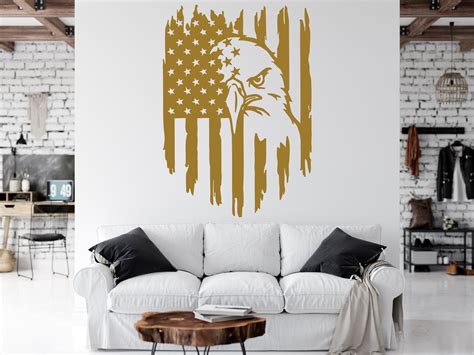 Patriotic Eagle Wall Decor American Flag Decals Eagle Art Wall - Etsy