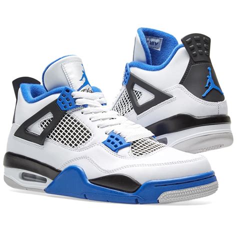 Nike Air Jordan 4 Retro 'Motorsport' White, Game Royal & Black | END.