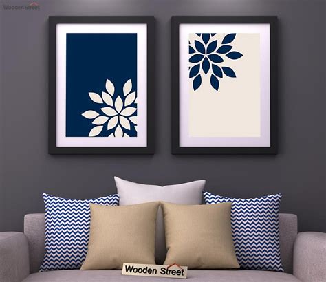 Buy Blue Wood Framed Wall Art 2 (Set of 2) Online in India at Best ...