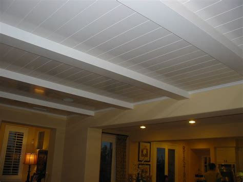 White Painting Wooden Ceiling Decor