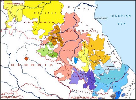 Map of the languages of Dagestan | Исторические карты, Карта, Картография