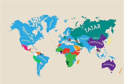 the world map with countries labeled in different colors