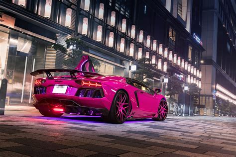 Pink Lamborghini Aventador Turns Heads In Tokyo - Types cars