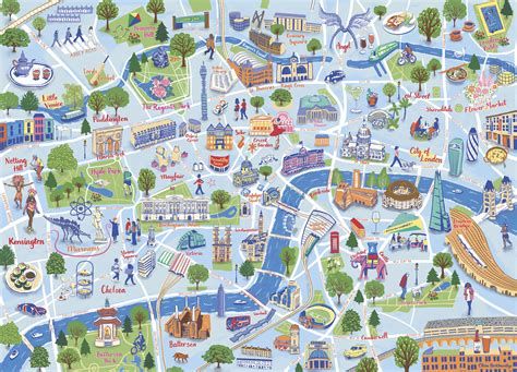 Central London Map With Landmarks - Denise Guenevere