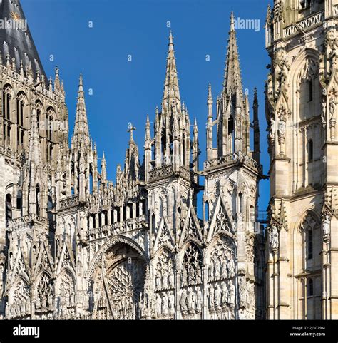 France, Seine Maritime, Rouen, cathedral Notre Dame of Rouen Stock ...