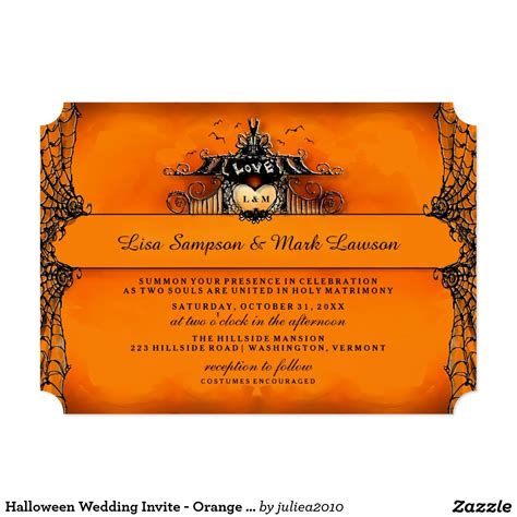 Halloween Wedding Invite - Orange & Black Love | Zazzle | Halloween ...