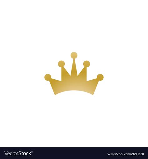 Gold crown logo icon element Royalty Free Vector Image