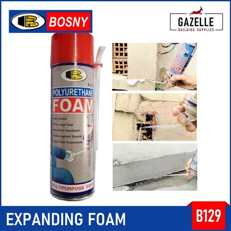 Bosny Expanding Foam Polyurethane Foam Spray Gap Filler Gap Sealer B129 ...