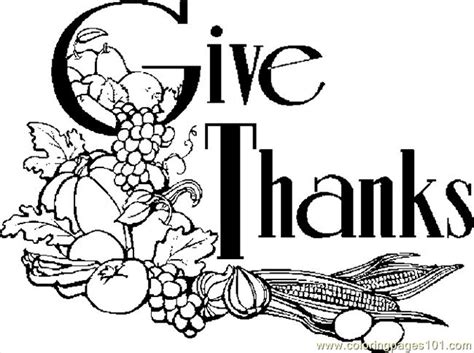 Coloring Pages Give Thanks (Holidays > Thanksgiving Day) - free printable coloring page online