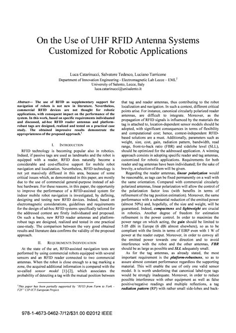 (PDF) On the use of UHF RFID antenna systems customized for robotic applications