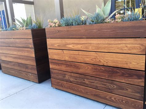 Beautiful Boulevard Wood Planter with Succulents