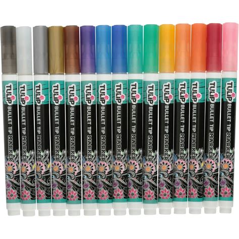 Tulip® Rainbow Bullet Tip Fabric Paint Markers 15 Pack - Walmart.com - Walmart.com