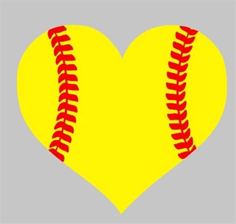 Softball clipart heart, Softball heart Transparent FREE for download on ...