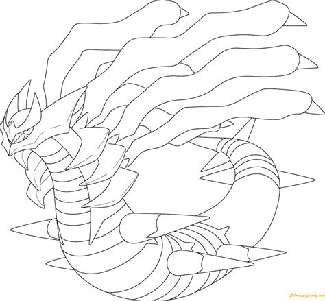 Giratina In Origin Form From Pokemon Coloring Page - Free Printable ...