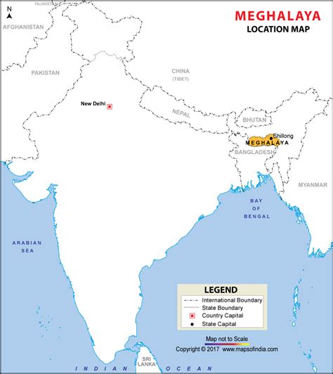 Location Map of Meghalaya