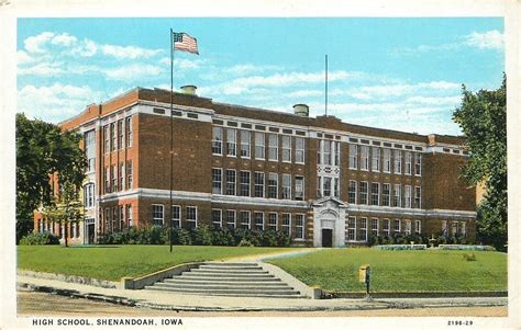 Shenandoah Iowa~Senior High School~Mailbox~1920s Postcard | Shenandoah ...