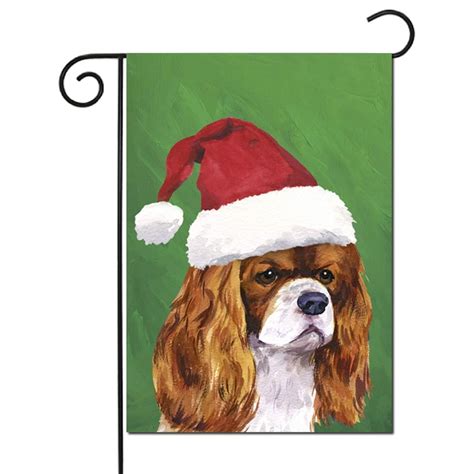 Cavalier Spaniel Flag – Santa (Garden) | DogShoppe.net