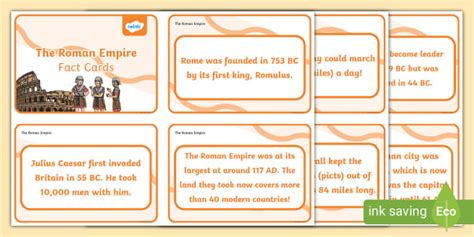 Roman Facts Display Cards (teacher made) - Twinkl