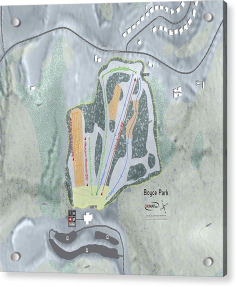 Boyce Park Ski Trail Map - Acrylic Print | Powderaddicts