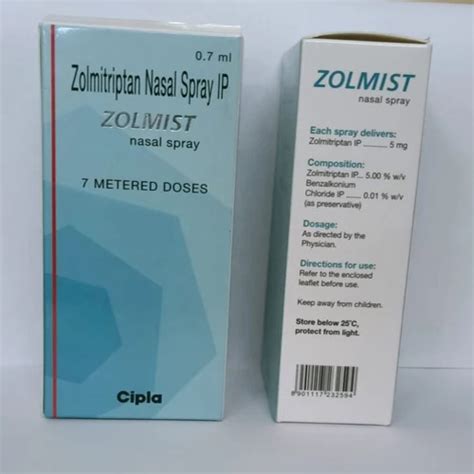 Zolmist Nasal Spray Ingredients: Zolmitriptan (5mg) at Best Price in ...