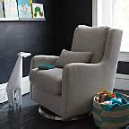 Milo Grey Swivel Nursery Glider Chair + Reviews | Crate & Kids