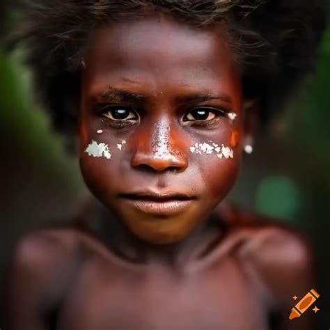 Portrait of a young boy from papua new guinea