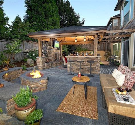 37 Fabulous Backyard Patio Landscaping Ideas | Patio, Outdoor fireplace ...