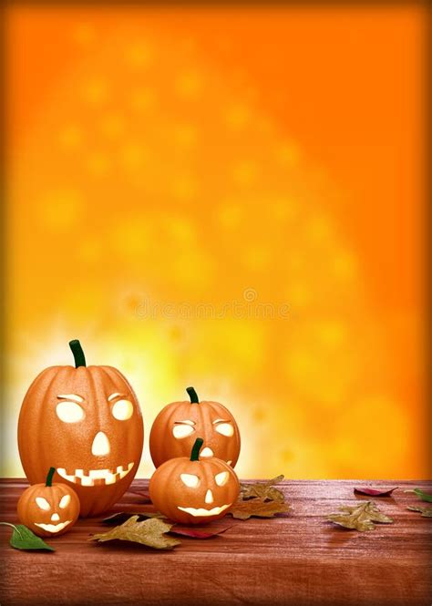 Halloween Flyer Design Template, With Pumpkin Stock Illustration - Illustration of celebration ...