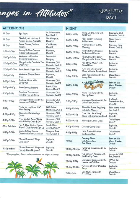 Margaritaville at Sea Paradise, Daily Program, Grand Bahamas, September 07, 2022 — Home