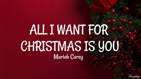 Mariah Carey - All I Want For Christmas Is You (Lyrics) - YouTube