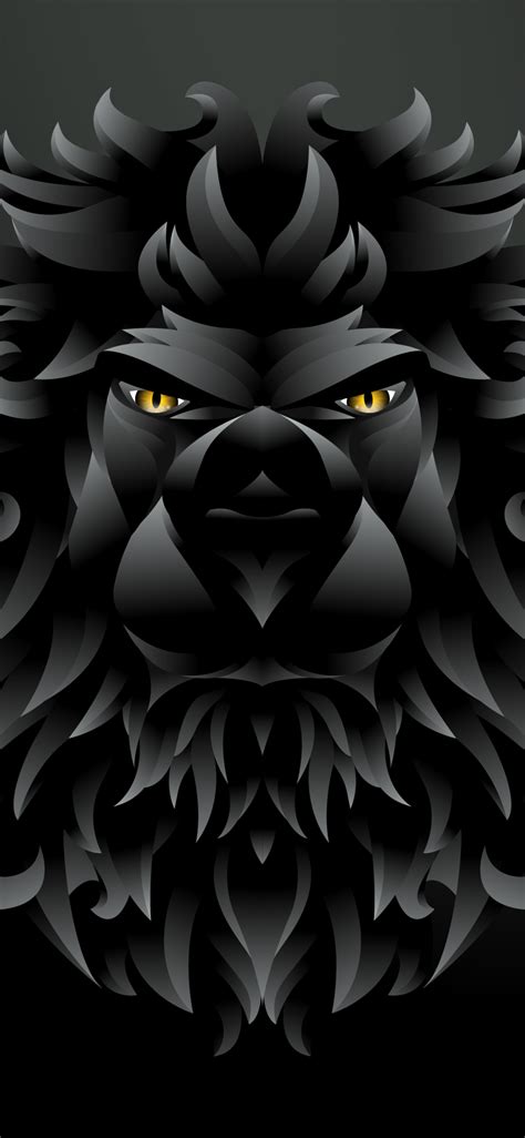 1125x2436 Dark Black Lion Illustration Iphone XS,Iphone 10,Iphone X HD 4k Wallpapers, Images ...