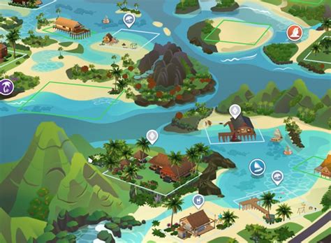 The Sims 4 Island Living: World Map, Icon, and Lot Sizes | SimsVIP