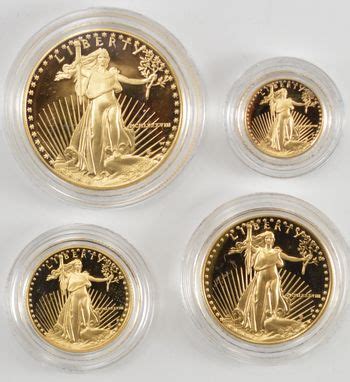 1988 American Eagle Gold Bullion 4 Coin Proof Set w/ Box & COA ...