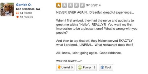 PHOTOS: Hilarious one-star reviews for restaurant trying to be the ...