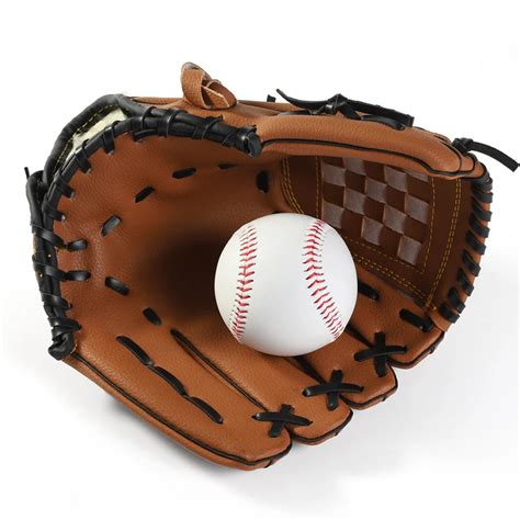 New Portable Baseball Gloves Dark Brown Durable Men Softball Baseball ...