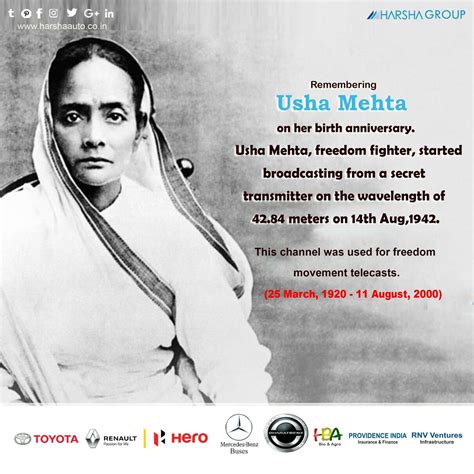 Remembering Indian freedom fighter, Padma Vibhushan Dr. Usha Mehta Ji on her birth anniversary ...