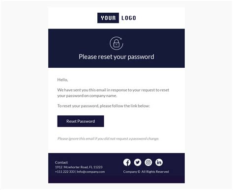 Free Password Reset Email Templates | Unlayer