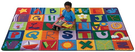 Alphabet Rug for Classroom | Toddler Alphabet Blocks Rug