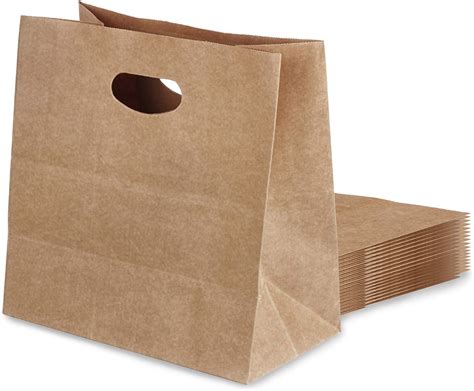 Amazon.com: 30 Pcs Kraft Paper Bags, Kraft Brown Gift Bags with Die Cut Handle, Kraft Paper Tote ...