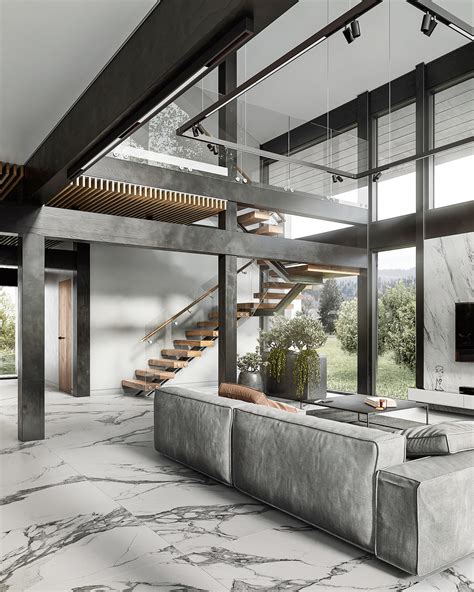 Interior visualization of a fachwerk house on Behance