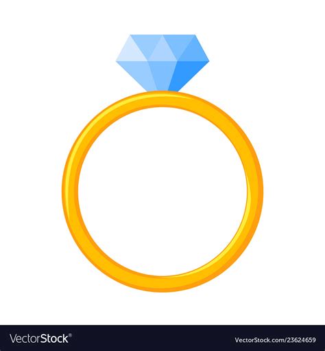 Colorful cartoon diamond ring Royalty Free Vector Image