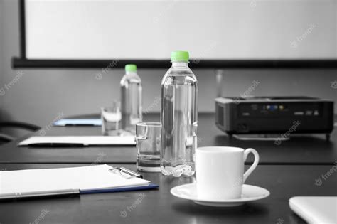 Premium Photo | Table prepared for business meeting in office