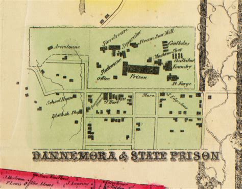Dannemora Village & State Prison, Dannemora, New York 1856 Old Town Map Custom Print - Clinton ...