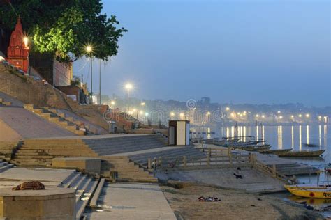 Landscape of Ganges River Ghats at Varanasi, India Editorial Photography - Image of harbor, long ...