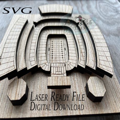 Football Stadium SVG File Glowforge Ready Laser Cut File 3D - Etsy Israel