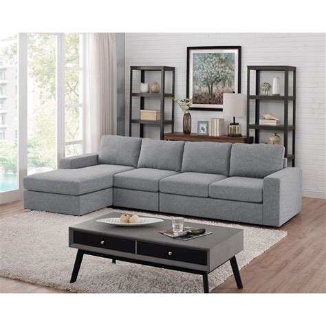 Bowery Hill Contemporary Fabric Reversible Modular Sectional Sofa ...