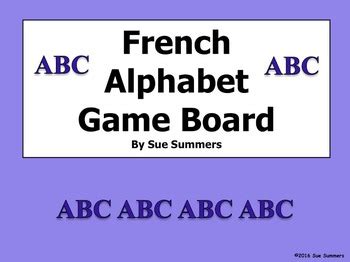 French Alphabet Board Game 2 Designs by Sue Summers | TpT