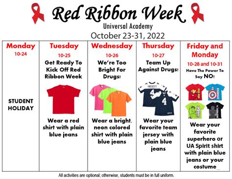 Universal Academy Red Ribbon Week October 23-31, 2022 – Universal Academy